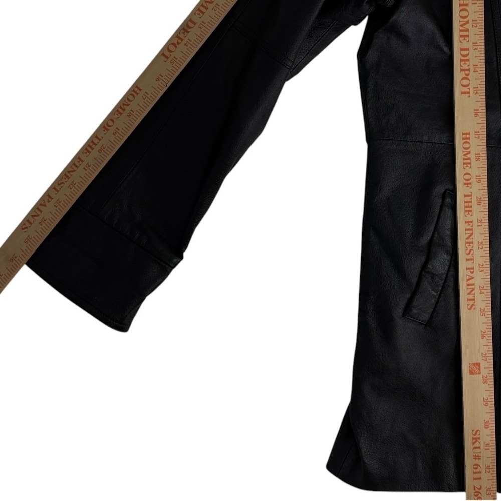Lee Outerwear Double Breasted Genuine Leather Car Coat Quilted Lining Mens Small - Picture 9 of 14